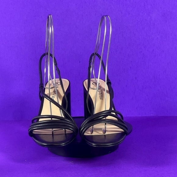 Bella Vita Women's Black Leather Slingback Block Heel Sandal Size 7.5 WW-NEW - Picture 2 of 7
